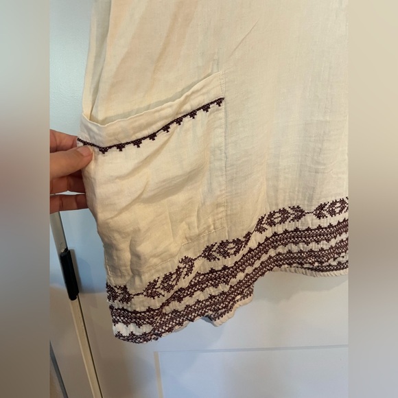 World Market Embroidered Boho Cotton Beachy Lagenlook Peasant Tunic Top OS - Picture 2 of 11